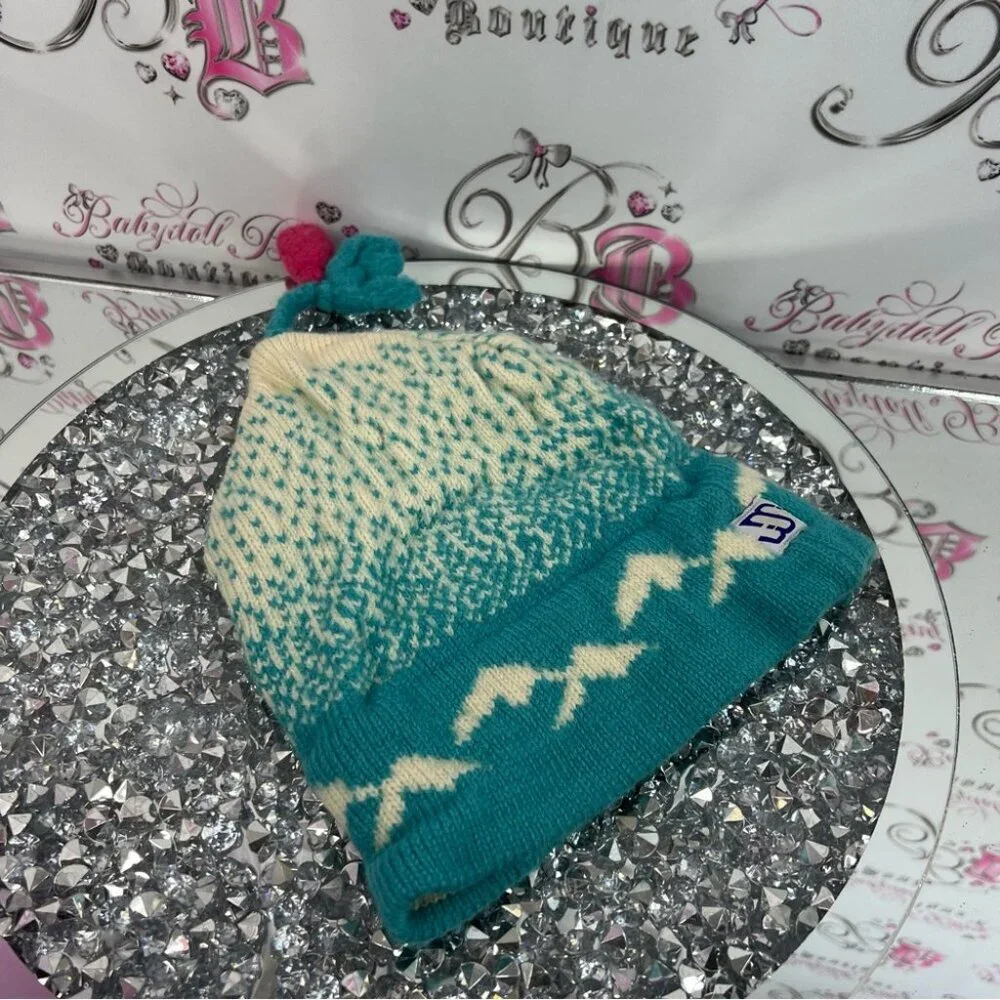 Murray merkley 1988 knit teal Hat Olympics  Knit Hat with Embroidered toque kid